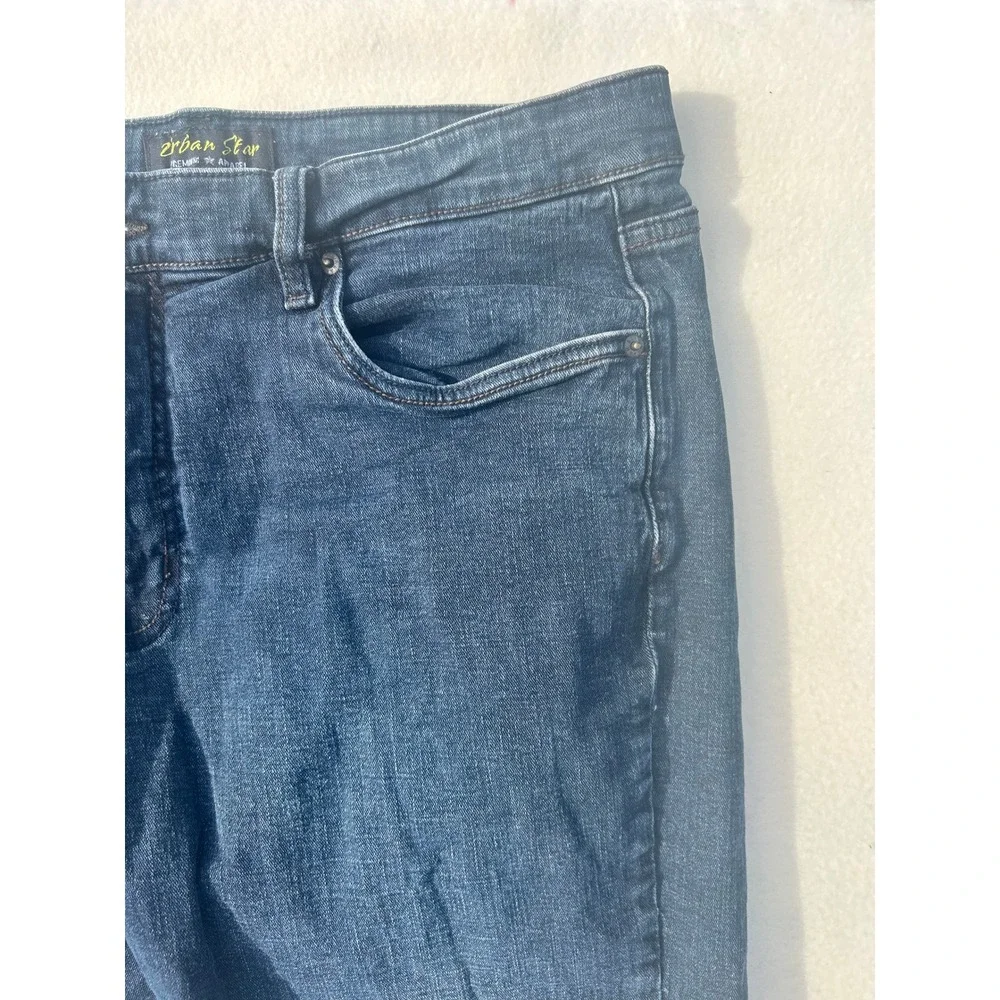 Urban Star Mens Premium Apparel Straight Leg Jeans Dark Wash Blue 36x34